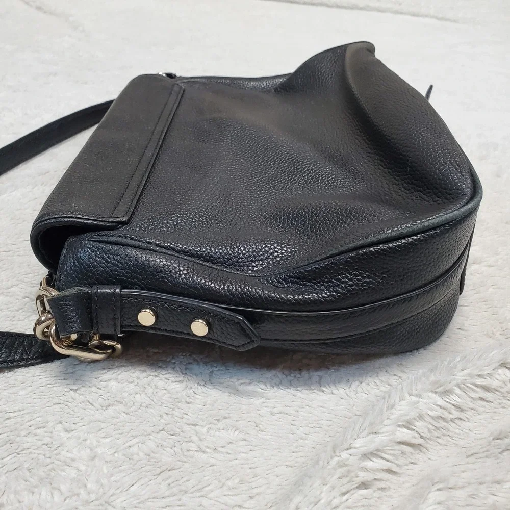 Kate Spade Black Leather Purse Crossbody Bag  Classic Luxury Minimalist Timeless